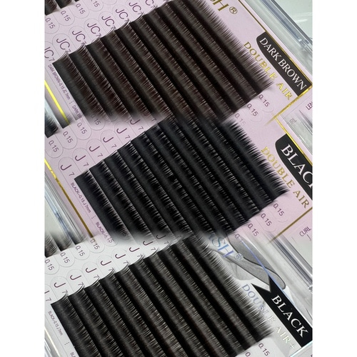 Double Air Black/Plus/Dark Brown 0.15/0.20 - Underlash 6mm+7mm 20 lines