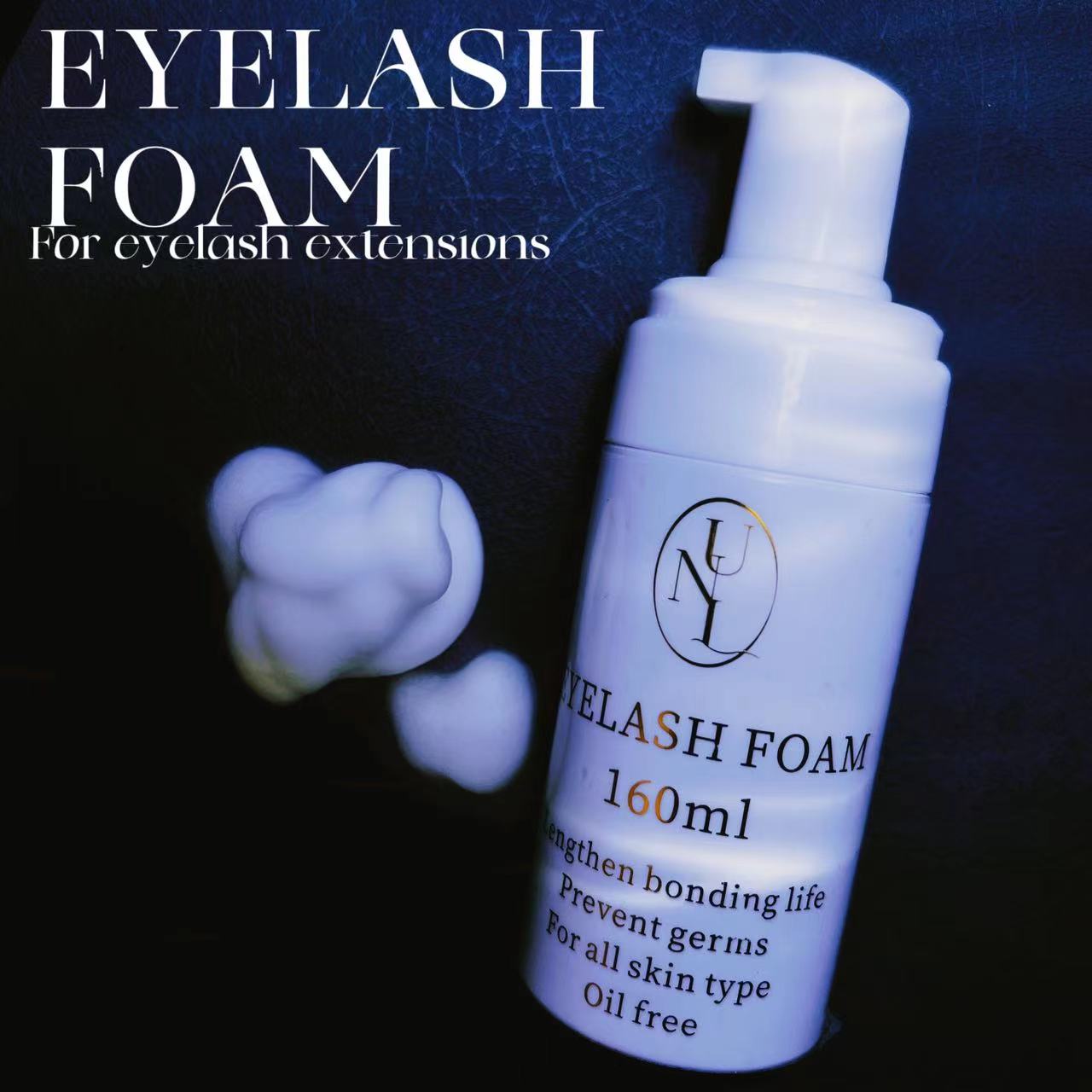 UNIQUELASH Eyelash Cleaning Foam Mousse Lash Shampoo Eyelid Foaming Cleanser Wash for Extensions Lash Cleaning (160ml)